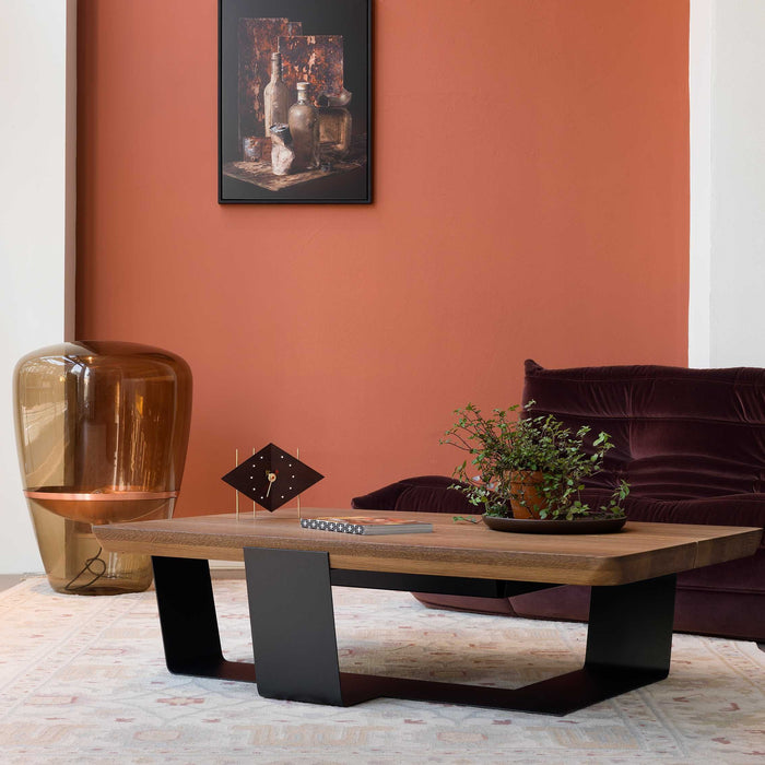 Crossings salontafel 80x80 met lectuurbak Smoked Oak