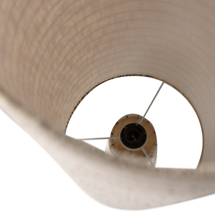 WOOOD Loft Vloerlamp - Metaal|Bouclé - Naturel Met Strepen 130xØ30 cm