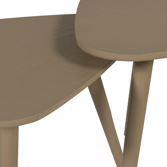 WOOOD Nila Bijzettafels - Hout - Zand - Set van 2