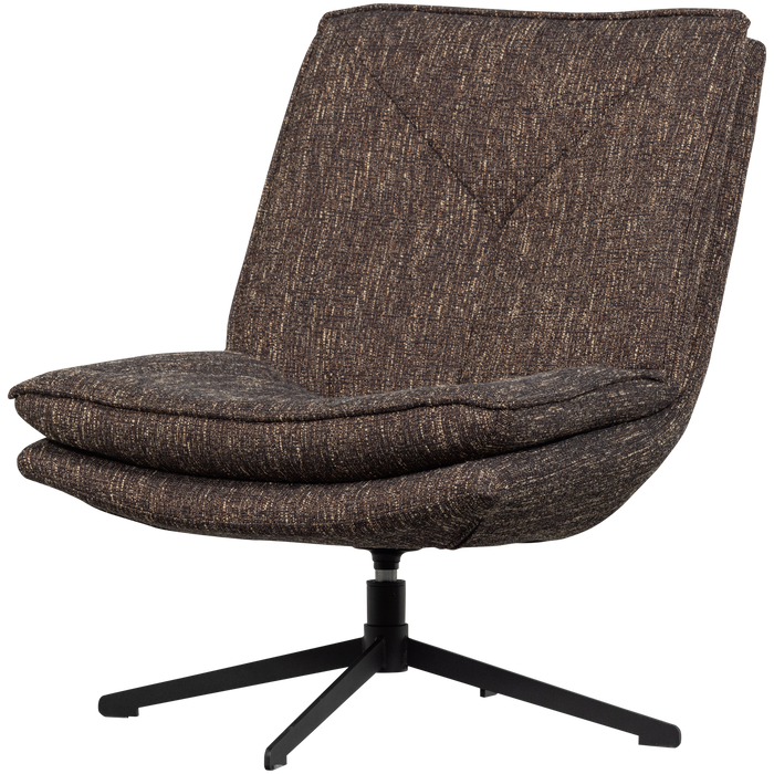 WOOOD Milaro Draaifauteuil - Polyester - Bruin Melange - 88x75x94