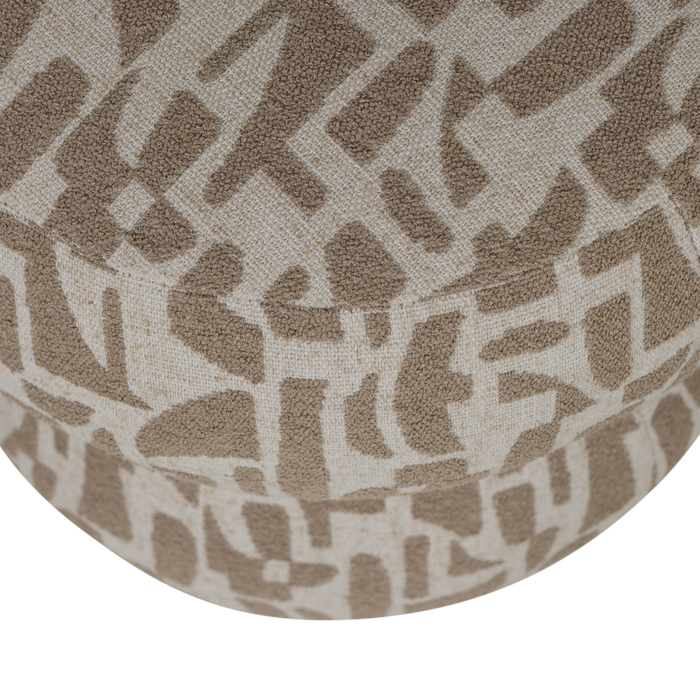 WOOOD Anic Poef - Polyester - Grafisch Patroon - Zand - 40x43x43