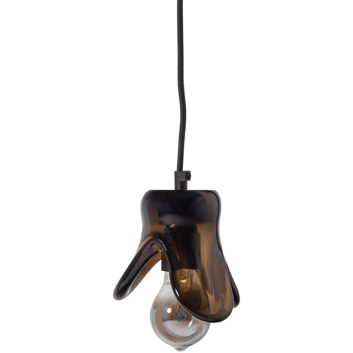 WOOOD Elle Hanglamp Klein - Glas - Bruin - 12x14x13