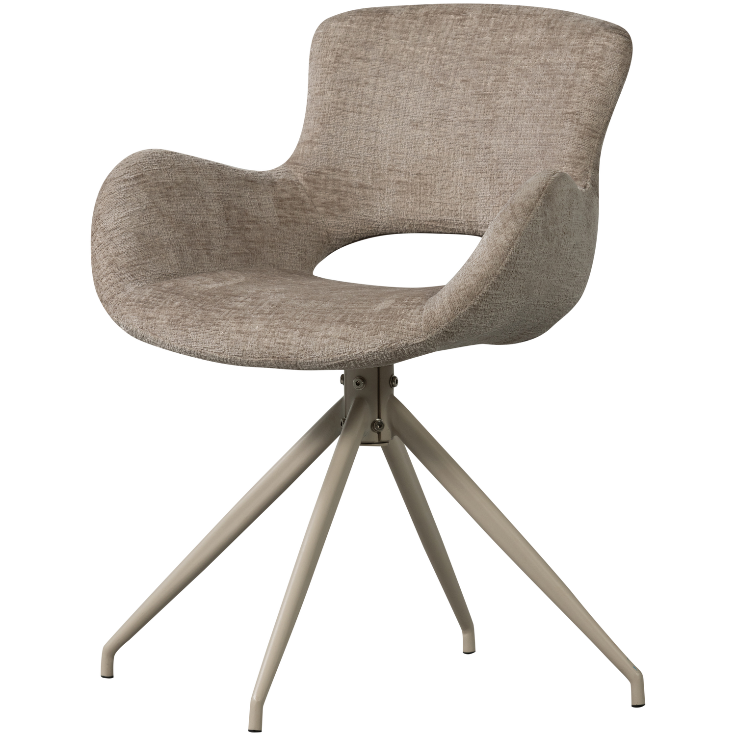 WOOOD Eliva Eetkamerstoel - Structure Zand - Paars - Set van 2