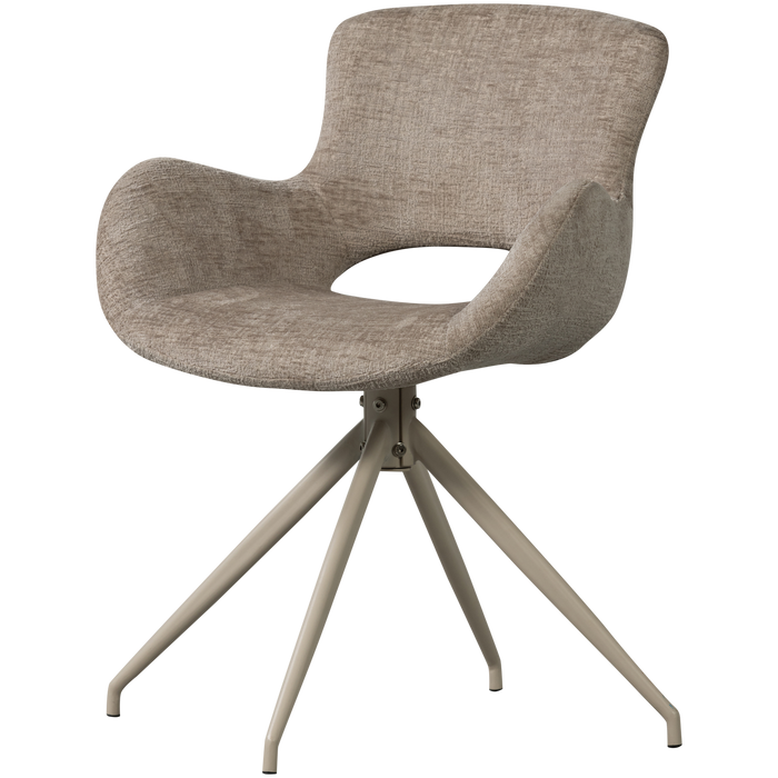 WOOOD Eliva Eetkamerstoel - Structure Zand - Paars - Set van 2