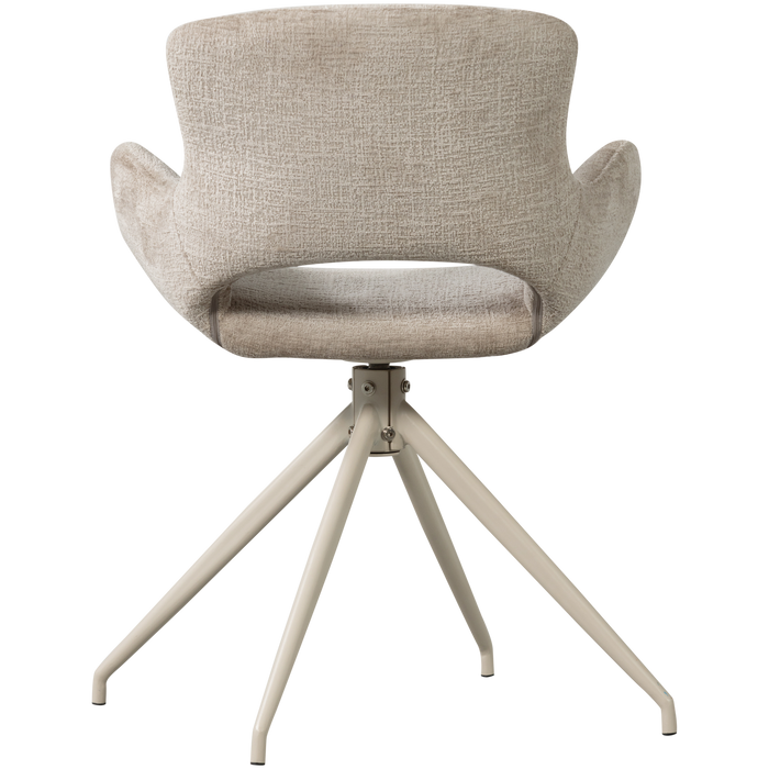 WOOOD Eliva Eetkamerstoel - Structure Zand - Paars - Set van 2