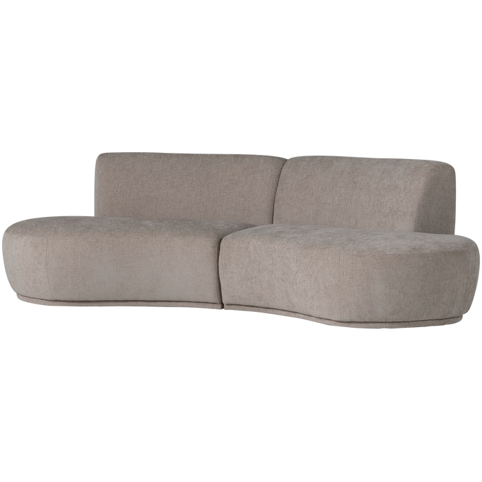 WOOOD Batavier Half Ronde Bank 4-Zits - Polyester - Velvet Zand