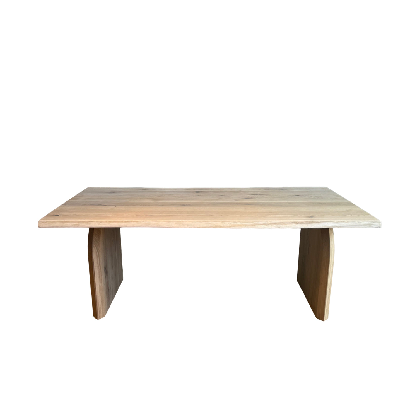 Eiken boomstamtafel met maanpoot 180x90cm