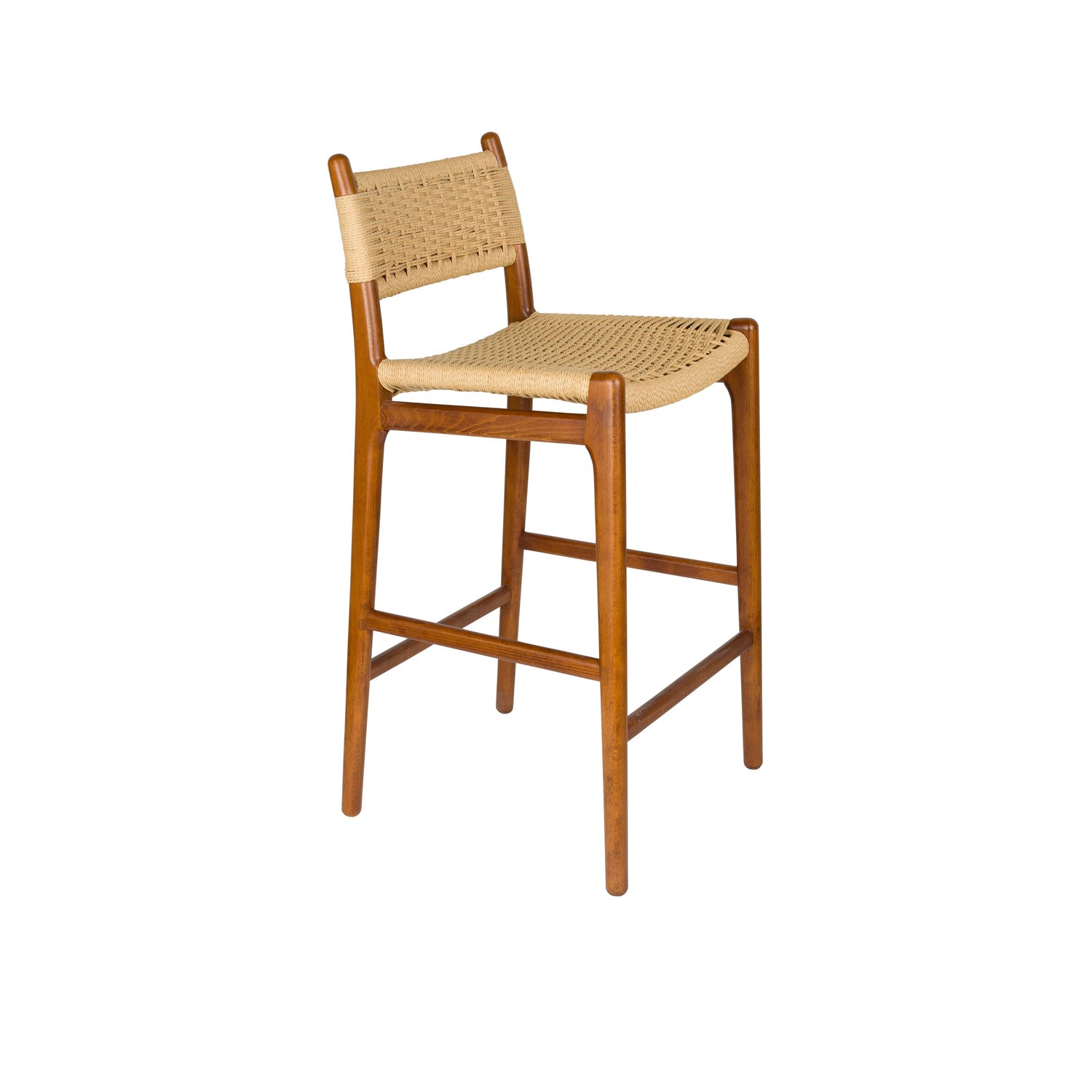 Dutchbone Cecile Counter| Barkruk met Rugleuning Walnoot - Bruin