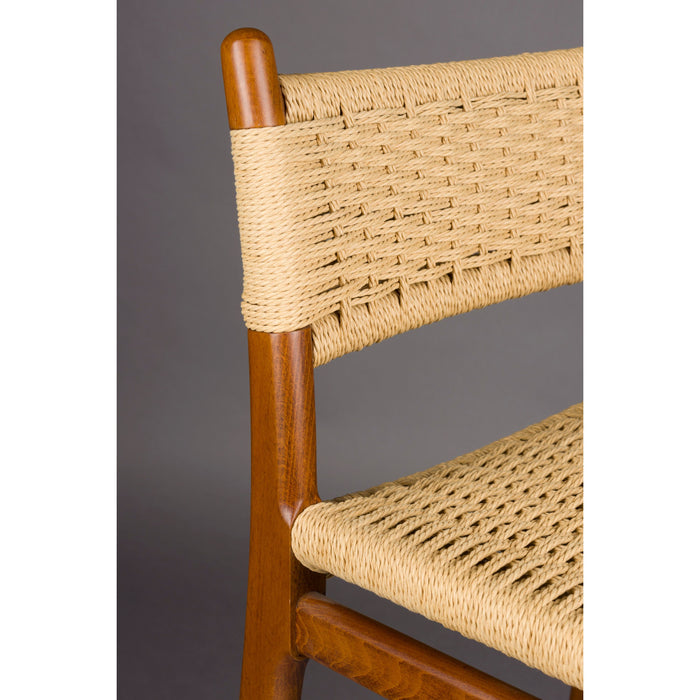 Dutchbone Cecile Counter| Barkruk met Rugleuning Walnoot - Bruin