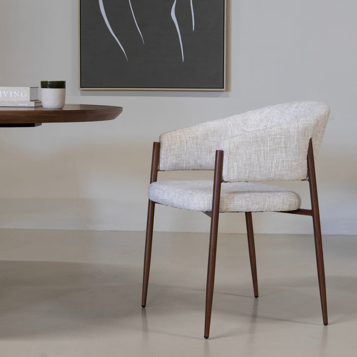 DÉJA Living - Eetkamerstoel Beige Stof - Elvia - Set van 2