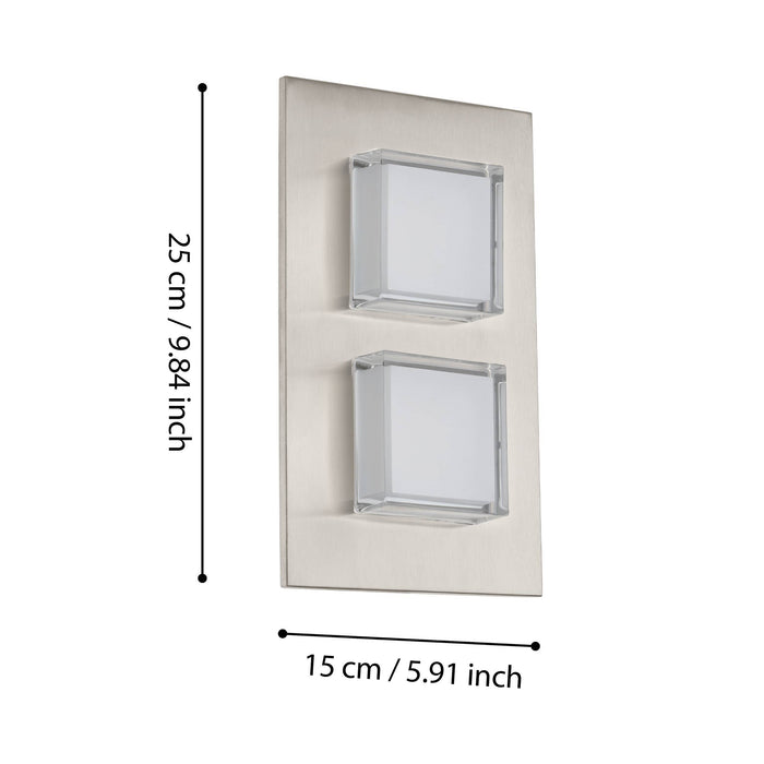 EGLO Tuinwandlamp LED Pias 2,5 W zilverkleurig 93365
