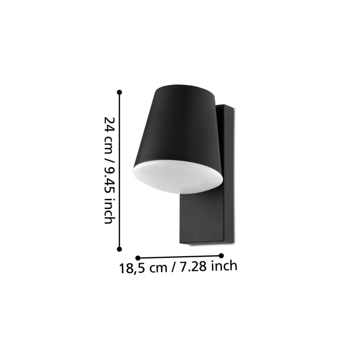 EGLO Caldiero Wandlamp - E27 - 24 cm - Antraciet|Wit