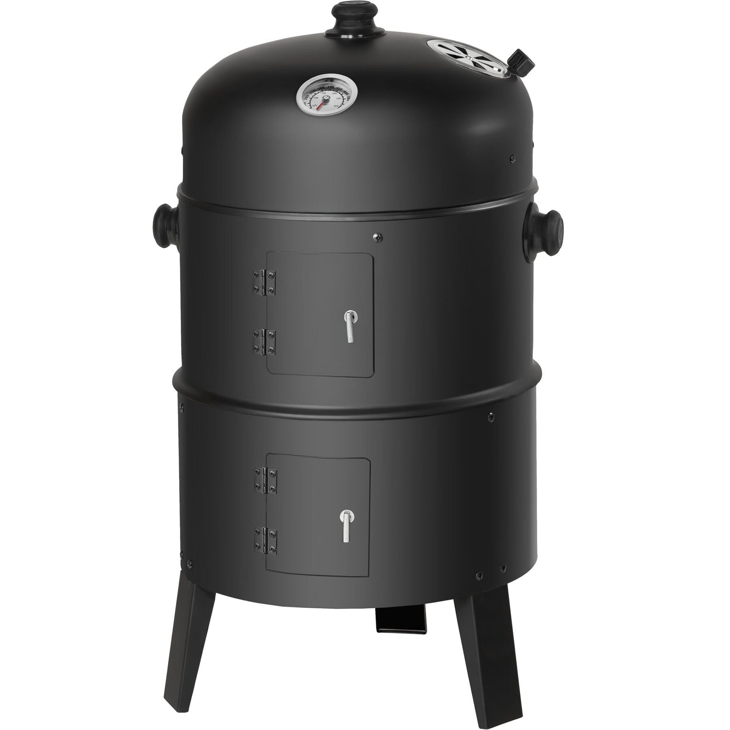 tectake® Houtskoolbarbecue rookton 3 in 1 - Zwart