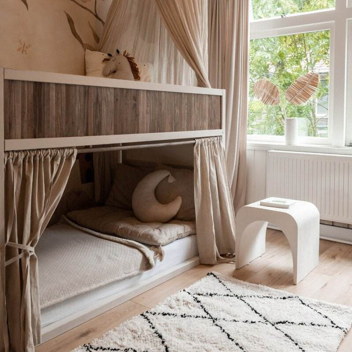 Interieur05 berber vloerkleed hoogpolig wit|zwart - scandinavisch -...