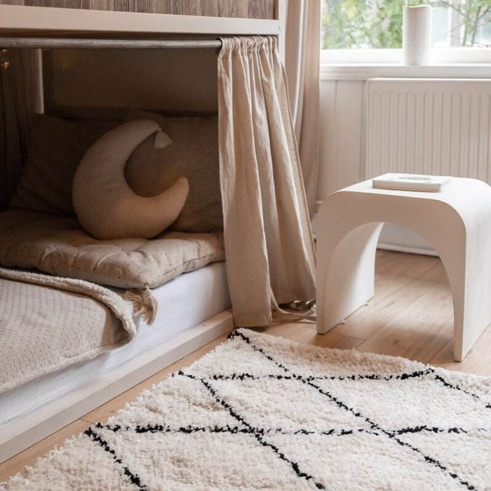 Interieur05 berber vloerkleed hoogpolig wit|zwart - scandinavisch -...