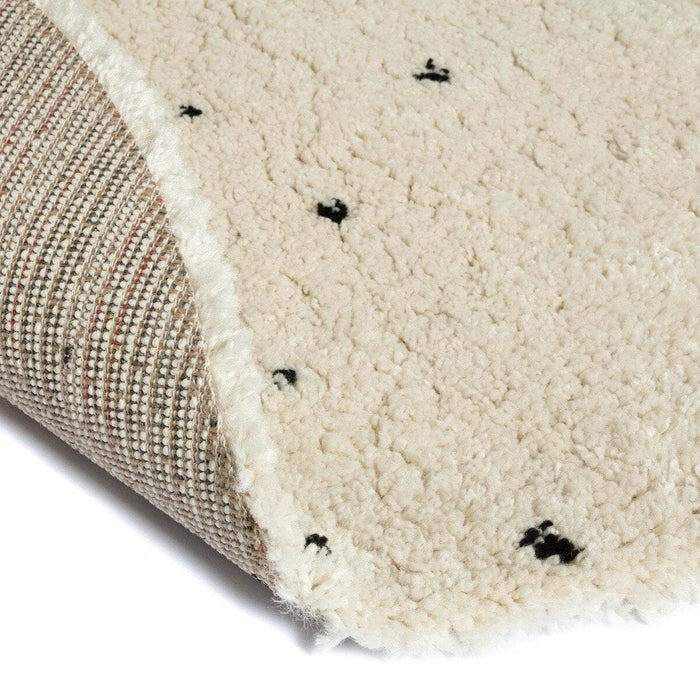 Interieur05 Rond Kindervloerkleed  hoogpolig Cream|Zwart - Dots
