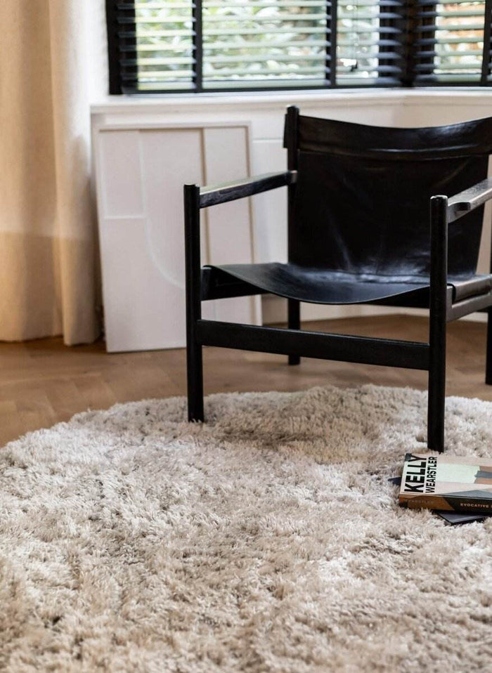 Interieur05 Rond Hoogpolig vloerkleed Fender wit|creme - 240 x 240 cm