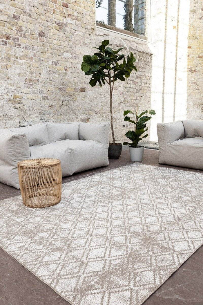Eva Interior Buiten vloerkleed Frost - Bruin|grijs - 200 x 200 cm