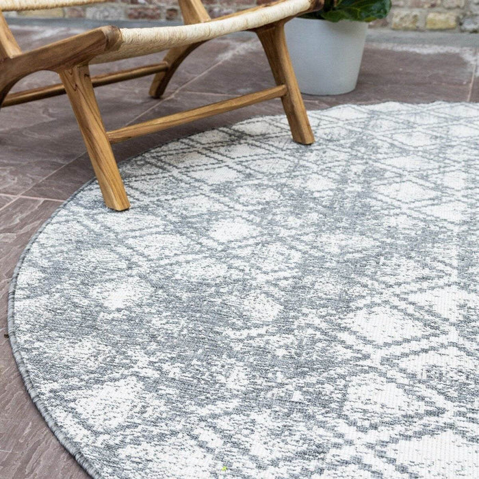 Rond Buitenkleed Frost - Grijs|wit - dubbelzijdig - EVA Interior