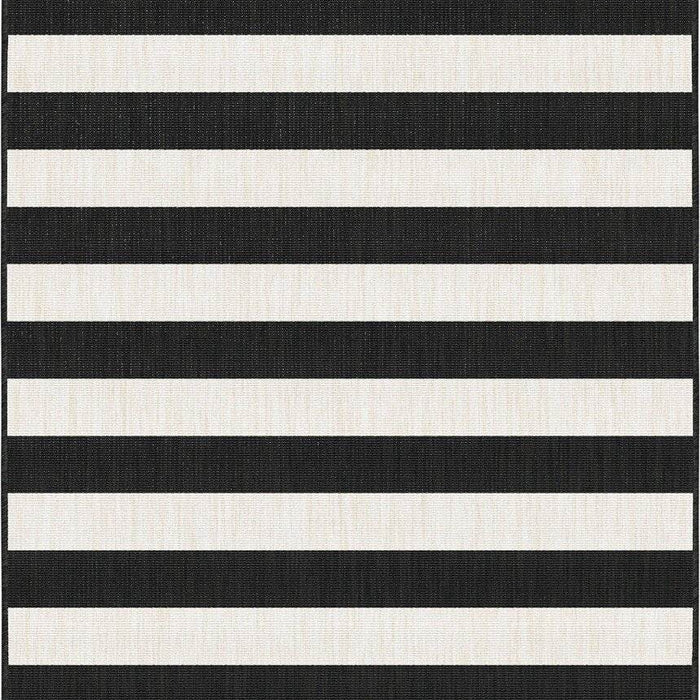 Eva Interior Buitenkleed Stripes zwart|wit dubbelzijdig - 240 x 340 cm