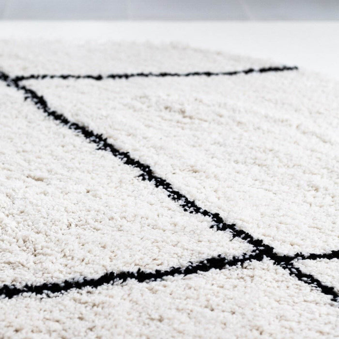 Interieur05 Berber Rond vloerkleed hoogpolig Wit|Zwart - scandinavi...