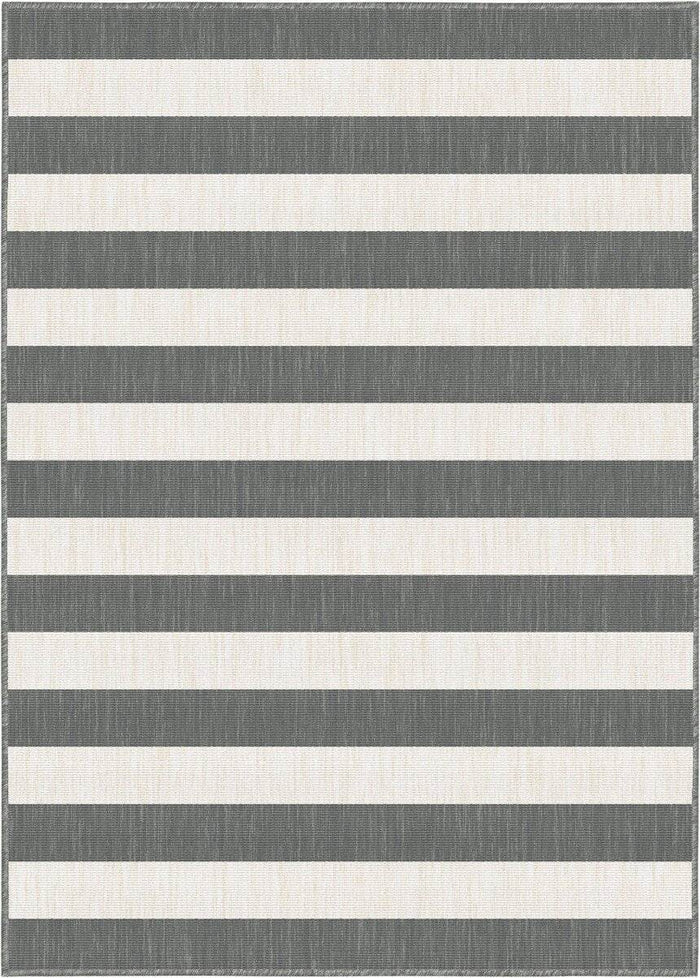 Eva Interior Buitenkleed Stripes Grijs|Wit dubbelzijdig - 240 x 340 cm