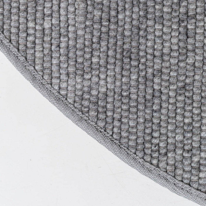 Interieur05 Rond Wollen Vloerkleed Donkergrijs Vik - 200 x 200 cm