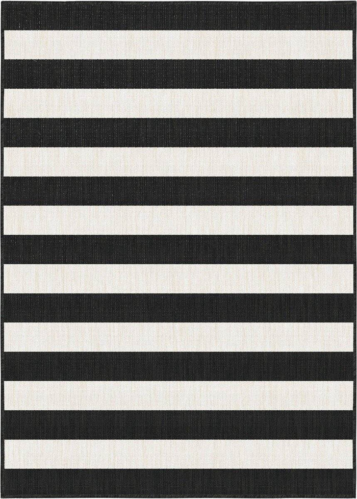 Eva Interior Buitenkleed Stripes zwart|wit dubbelzijdig - 160 x 230 cm