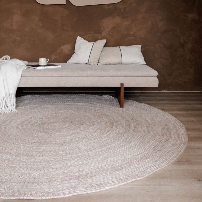 Interieur05 Rond wollen vloerkleed Gapo beige - 180 x 180 cm