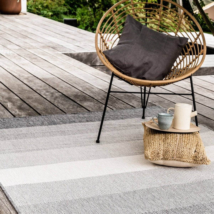 Buiten vloerkleed Boa - Zwart|Wit -  dubbelzijdig - EVA Interior