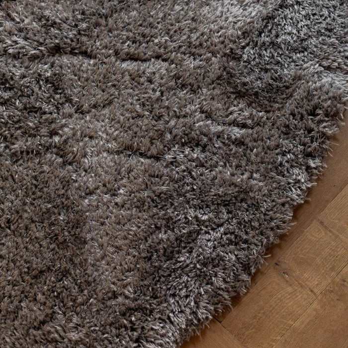 Interieur05 Rond Hoogpolig vloerkleed Fender grijs|lichtgrijs