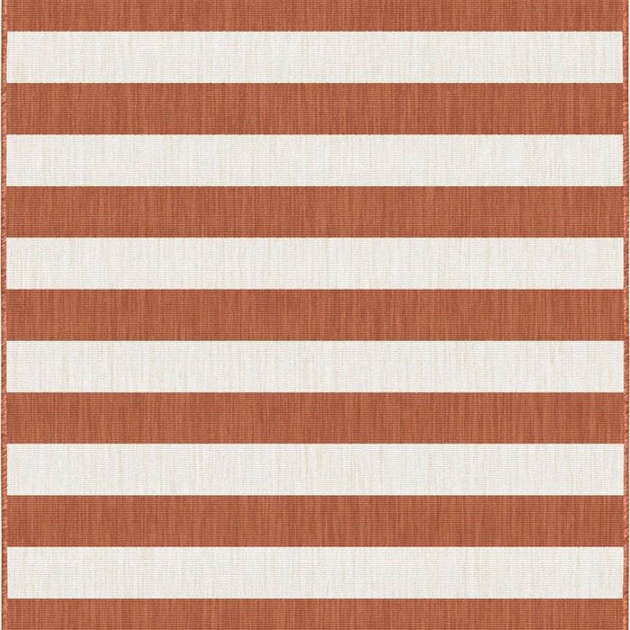 Eva Interior Buitenkleed Stripes roest|wit dubbelzijdig - 160 x 230 cm