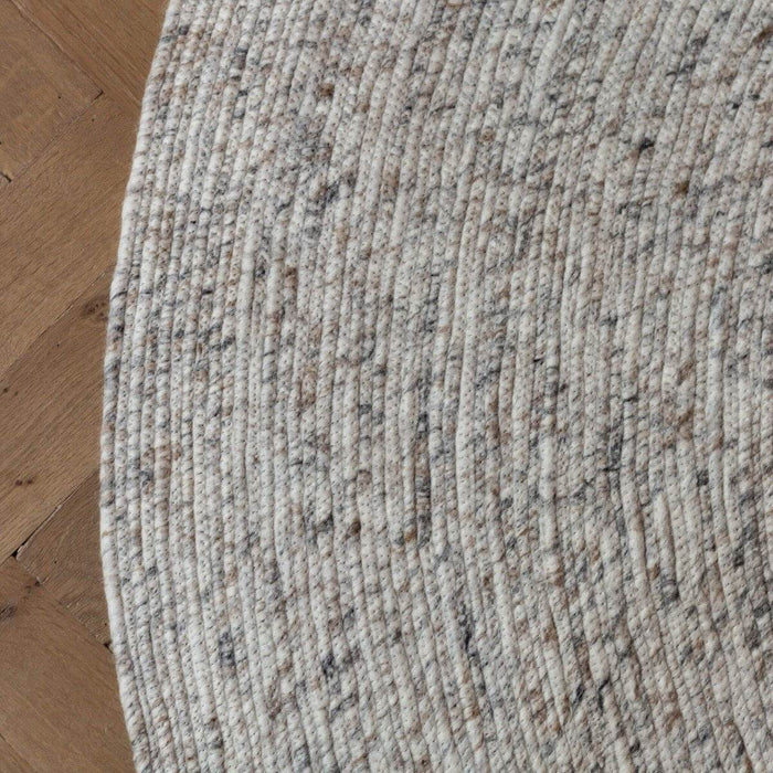 Interieur05 Rond wollen vloerkleed Gapo beige|wit gemeleerd