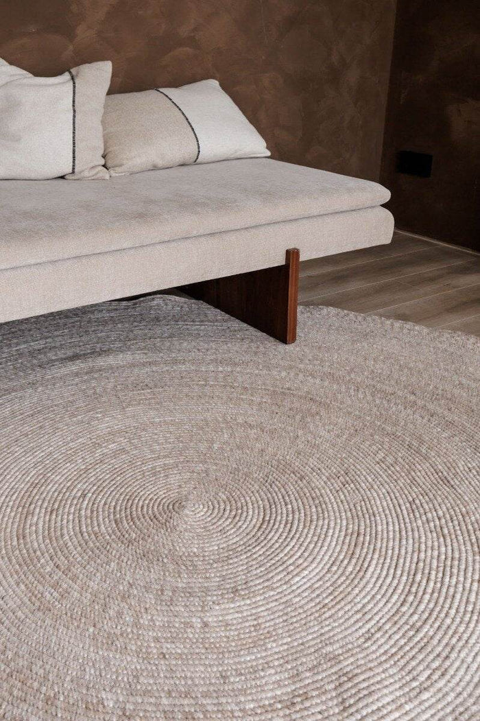 Interieur05 Rond wollen vloerkleed Gapo beige - 250 x 250 cm