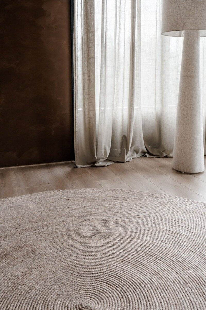 Interieur05 Rond wollen vloerkleed Gapo beige - 250 x 250 cm