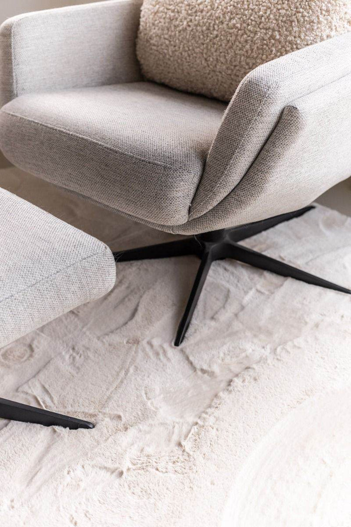 Interieur05 Rond Zacht Hoogpolig Vloerkleed Lux Creme - 200 x 200 cm