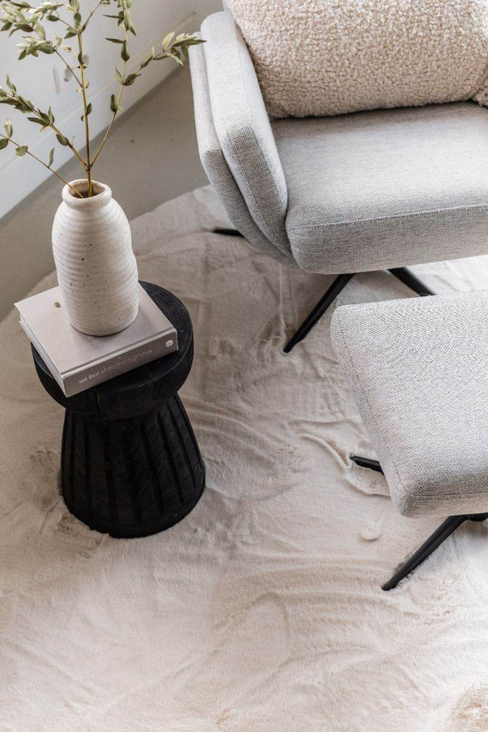 Interieur05 Rond Zacht Hoogpolig Vloerkleed Lux Creme - 200 x 200 cm