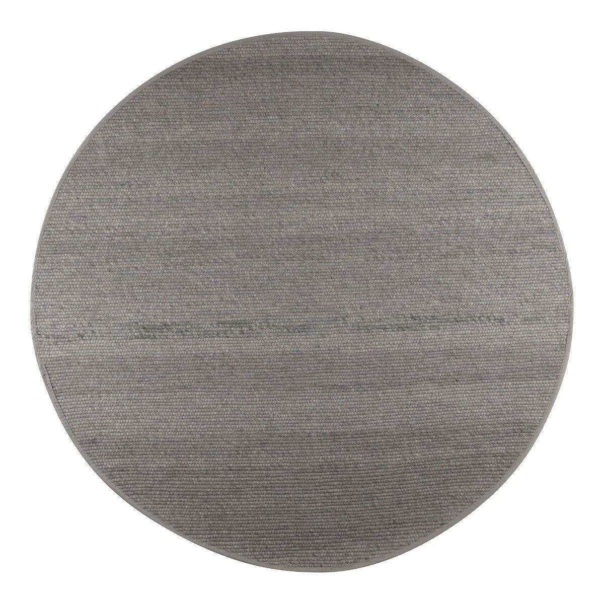 Interieur05 Rond Wollen Vloerkleed Donkergrijs Vik - 200 x 200 cm