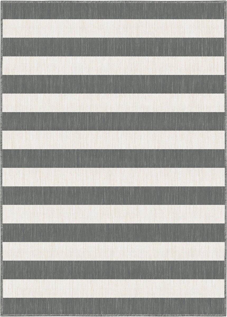 Eva Interior Buitenkleed Stripes Grijs|Wit dubbelzijdig - 200 x 290 cm