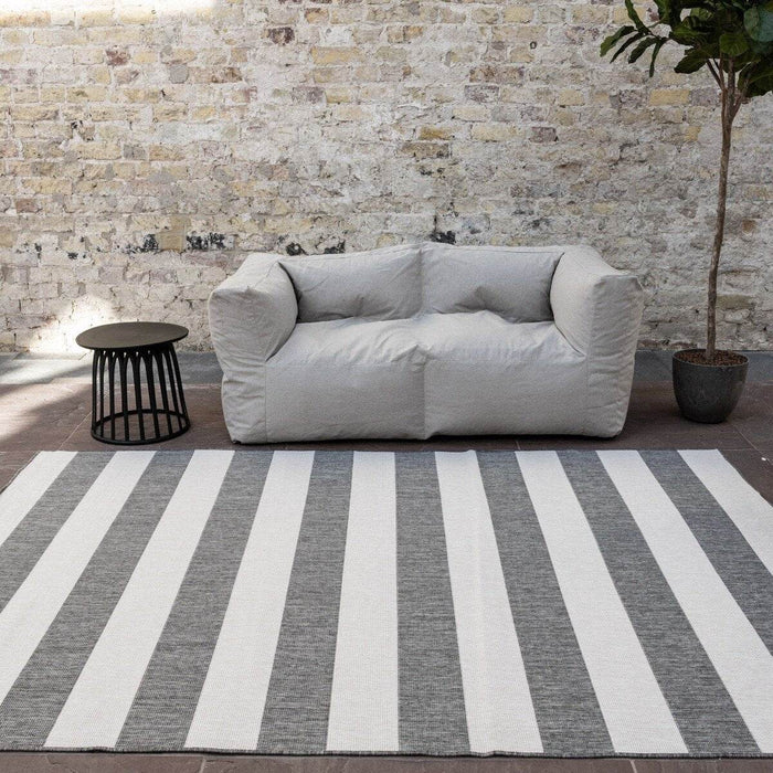 Eva Interior Buitenkleed Stripes Grijs|Wit dubbelzijdig - 200 x 290 cm