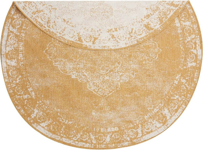 Rond Buitenkleed sage - Geel|Okergeel - dubbelzijdig - EVA Interior