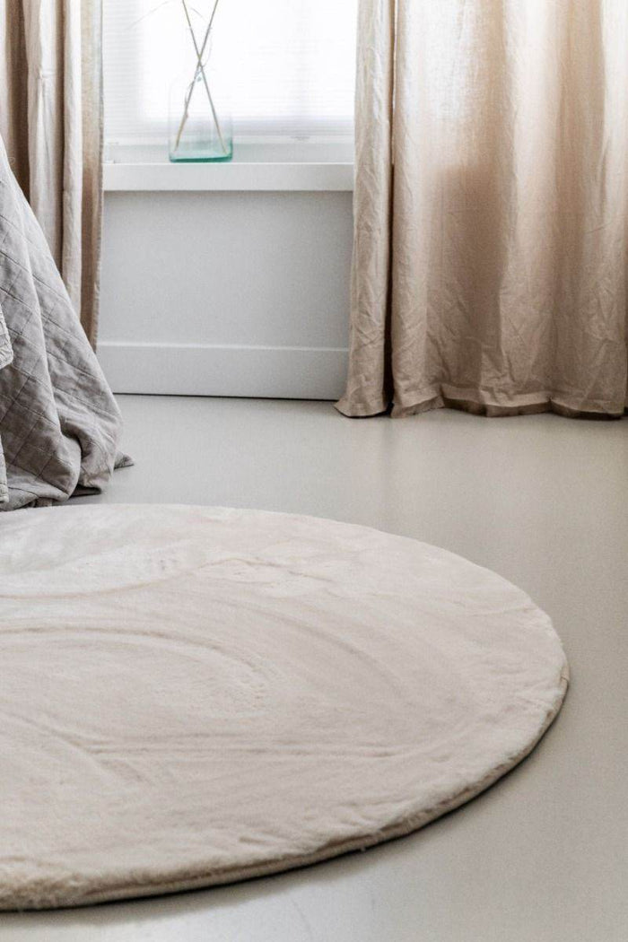 Interieur05 Rond Zacht Hoogpolig Vloerkleed Lux Creme - 240 x 240 cm