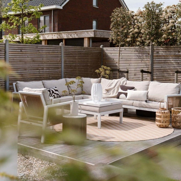 Interieur05 Rond Jute buitenkleed Naturel ZigZag - 240 x 240 cm