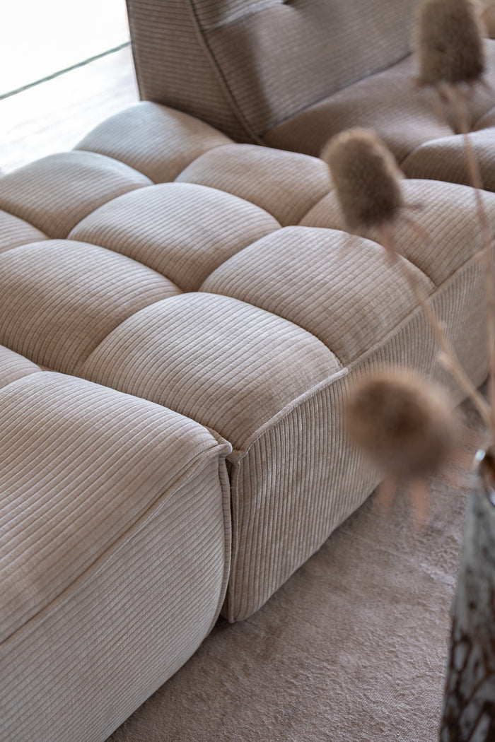 J-Line poef Grid - populierenhout|schuim - donker taupe