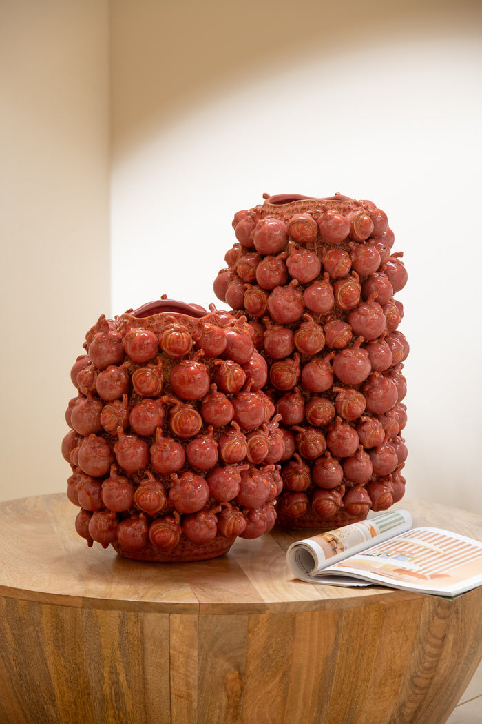 J-Line vaas Botanica - keramiek - koper|roze - large - 49 cm hoog