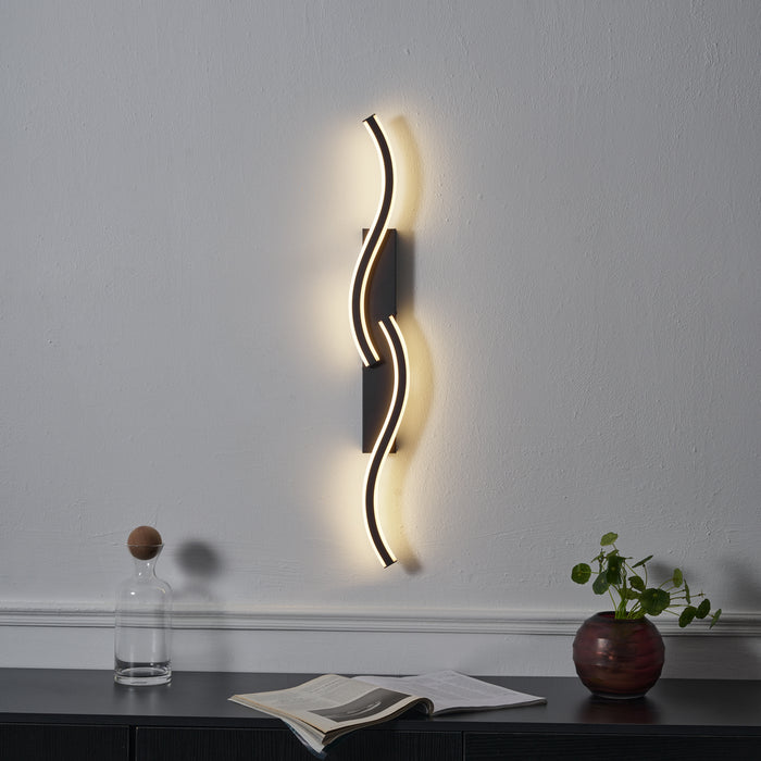 QAZQA Design wandlamp zwart 3-staps dimbaar 2-lichts - Bummy