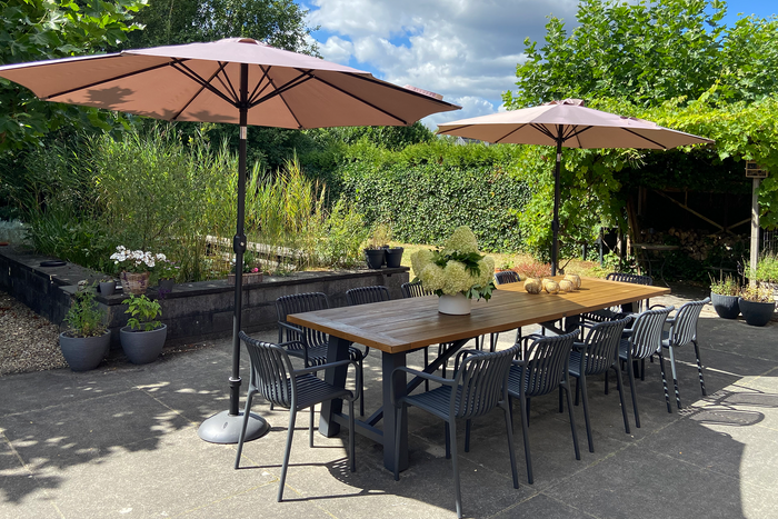 VDG Stripe stapelbare tuinstoel - Antraciet