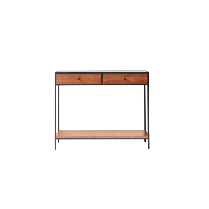 Tikamoon - Agra - Massief acacia en metalen bijzettafel