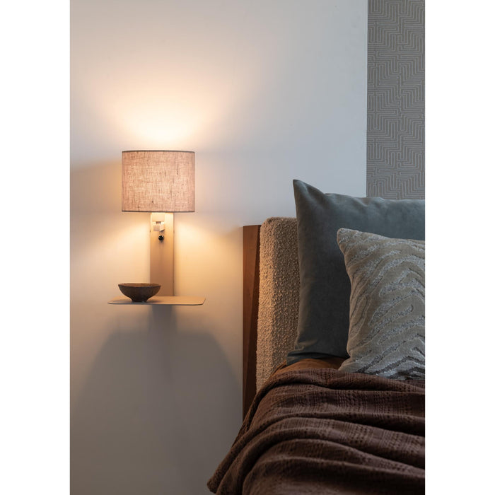 it's about RoMi Florence Wandlamp H 42 cm - Bruin / Dark Linnen