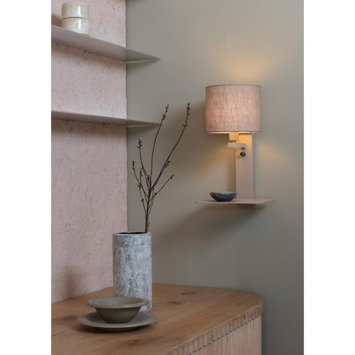 it's about RoMi Florence Wandlamp H 42 cm - Bruin / Dark Linnen